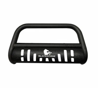 CBT-F7902SP – BLACK HORSE Bull Bar, 2-1/2 Inch Diameter Tube Textured Powder Coated Black Steel With Skid Plate Witho...